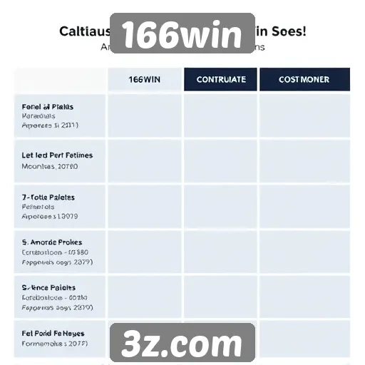 Comparação entre 166win e concorrentes de mercado